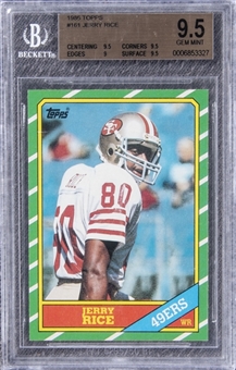 1986 Topps #161 Jerry Rice Rookie Card - BGS GEM MINT 9.5